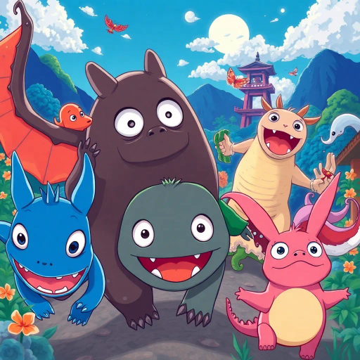 vibrant, Studio Ghibli, dynamic movement, bright colors, cel shading, whimsical, fantastical creatures, Japanese culture, expressive characters, large eyes, detailed scenery, storytelling, emotion-filled, Miyazaki-esque, surreal worlds, imaginative, youthful energy, modern twists, visual storytelling, romanticism, enchanting landscapes, cultural motifs, bold outlines