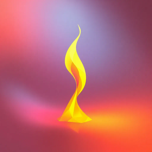 low polygon design, minimalist, geometric shapes, vibrant colors, warm hues, ambient illumination, abstract representation, dynamic form, artistic simplicity, clean lines, artistic geometry, flickering motion, modern aesthetic, digital rendering, contrast of light and shadow, sculptural abstraction, elemental beauty, symbolic fire, visual harmony, smooth gradients, stylized elegance