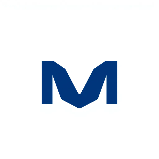 bold M logo, solid geometric letter, structured layers, subtle connector lines, indigo on white, modern minimal SaaS branding, flat vector, modernist simplicity, Bauhaus influence, clean design, minimalist aesthetics, structured composition, primary color palette, geometric precision, visual balance, negative space utilization, corporate identity, digital branding, contemporary design language, clarity in form, artistic geometry, Hans Hofmann influence, minimalist abstraction, precise symmetry, harmonious layout, sophisticated structure, sleek architecture, dynamic shape interplay, elegant form exploration, conceptual rigor, aesthetic harmony, primary hues, artistic lineage, spatial clarity