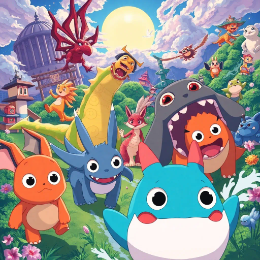 vibrant, Studio Ghibli, dynamic movement, bright colors, cel shading, whimsical, fantastical creatures, Japanese culture, expressive characters, large eyes, detailed scenery, storytelling, emotion-filled, Miyazaki-esque, surreal worlds, imaginative, youthful energy, modern twists, visual storytelling, romanticism, enchanting landscapes, cultural motifs, bold outlines