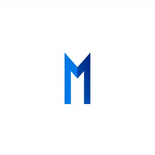 minimal M logo, perspective convergence, depth, hierarchy, solid indigo blue, geometric structure, modern tech design, flat vector illustration, white background, Bauhaus influences, clean lines, symmetry, contemporary aesthetics, spatial innovation, futurism, precision, abstraction, innovative branding, structural elegance, two vertical strokes, balance, futuristic approach, sleek elegance, simplicity, innovation, dynamic form, visual impact, artistic elegance, minimalism, technological sophistication, digital futurism, modernist aesthetic, avant-garde, high-tech minimalism