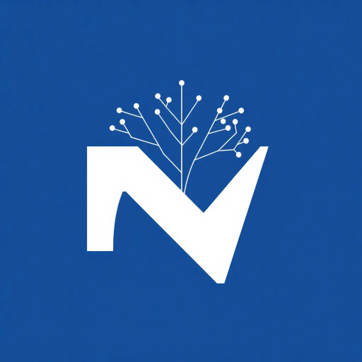 abstract design, letter M, logo, minimalism, thin branching lines, tree hierarchy, geometric symmetry, vector art, indigo gradient, white background, contemporary art, Bauhaus influence, structural composition, node connection, modern aesthetics, elegant flow, clean lines, simplicity, dynamic form, modular design, technological theme, minimalist elegance, visual balance, artistic ingenuity