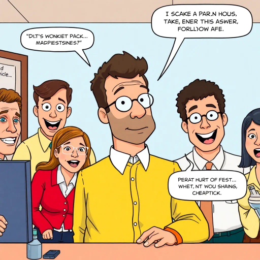 satirical humor, everyday life, workplace dynamics, vibrant colors, exaggerated expressions, quirky characters, Michael Scott, camera angles, documentary style, playful tone, American culture, ensemble cast, office environment, comedic timing, mockumentary feel, panel layout, speech bubbles, visual storytelling, relatable scenarios, improvisational flair, modern setting, emotional undertones, character development, symbolic objects