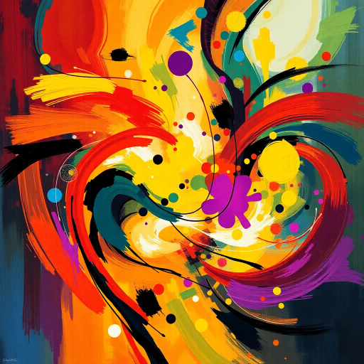 symphony of color, abstract rhythm, musical harmony, vivid hues, dynamic movement, expressionist brushstrokes, Kandinsky influence, modern beats, surreal tones, flowing lines, futuristic composition, emotional resonance, sonic textures, cultural fusion, ethereal soundscape, luminous notes, harmonic convergence, vibrant spectrum, auditory visual experience