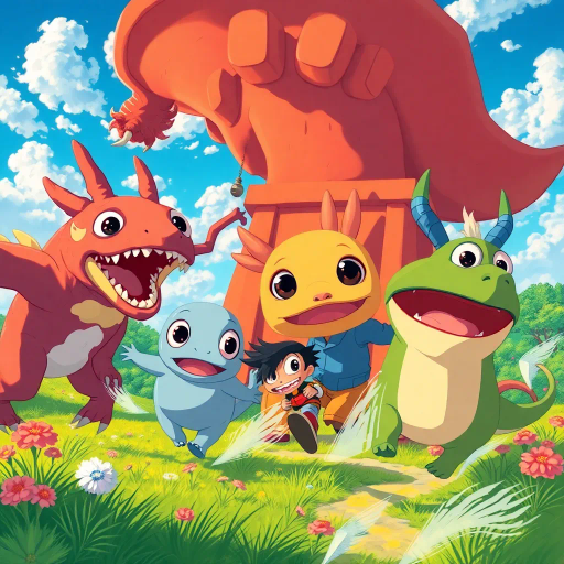 vibrant, Studio Ghibli, dynamic movement, bright colors, cel shading, whimsical, fantastical creatures, Japanese culture, expressive characters, large eyes, detailed scenery, storytelling, emotion-filled, Miyazaki-esque, surreal worlds, imaginative, youthful energy, modern twists, visual storytelling, romanticism, enchanting landscapes, cultural motifs, bold outlines