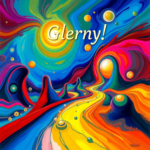 greeting, surreal, vibrant colors, Salvador Dali influence, modern twist, futuristic, luminous, warm atmosphere, digital brushstrokes, whimsical, abstract forms, swirling motion, expressive lines, joyful ambience, dreamlike, expansive space, intricate details, imaginative interpretation