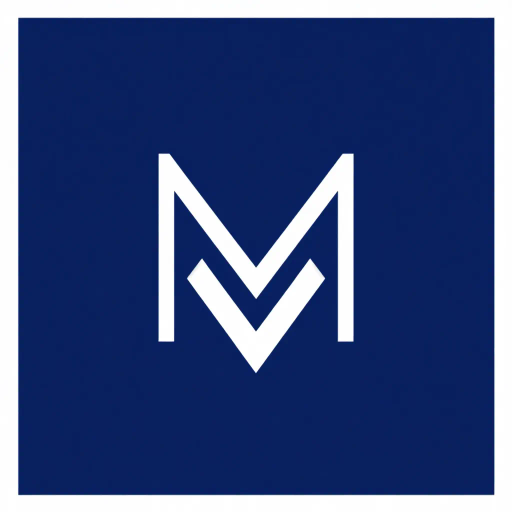 minimal M logo, perspective convergence, depth, hierarchy, solid indigo blue, geometric structure, modern tech design, flat vector illustration, Bauhaus influences, clean lines, symmetry, contemporary aesthetics, spatial innovation, futurism, precision, abstraction, innovative branding, structural elegance, two vertical strokes, balance, futuristic approach, sleek elegance, simplicity, innovation, dynamic form, visual impact, artistic elegance, minimalism, technological sophistication, digital futurism, modernist aesthetic, avant-garde, high-tech minimalism, indigo color palette, spatial depth, progressive design, structural harmony, sleek lines, brand identity, futuristic minimalism, digital sophistication