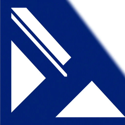 abstract, lettermark, geometric precision, minimalism, modern design, bold composition, indigo palette, intersecting diagonal lines, sharp converging V, dynamic divergence, solid color, stark contrast, white background, artistic symmetry, clean lines, branding influence, visual harmony, Bauhaus inspiration, simplistic elegance, balanced aesthetic, visual impact, sleek design, contemporary art