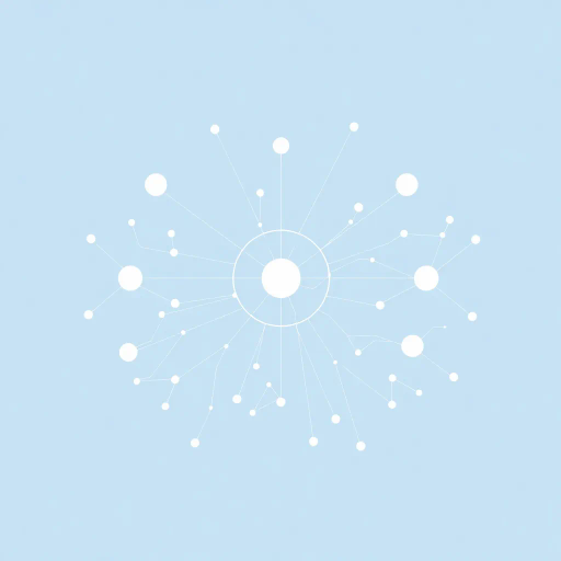 minimalist geometry, abstract forms, neural pathways, cerebral networks, information flow, Edward Tufte, Swiss design, Bauhaus influence, symmetry, subtle gradients, soft lighting, modern aesthetics, blue and white palette, clean lines, vector graphics, futuristic symbolism, digital simplicity, dynamic balance, sleek elegance, inventive visual language, contemporary design ethos, ethereal glow, conceptual iconography, Claude Monet color palette, symbolic abstraction, subdued hues, algorithmic patterns, airy composition, delicate textures, artistic metaphors, AI mind maps, interconnected symbols, neural network pattern, intelligence visualization, modernist elegance, innovative design, mental landscapes, data flow, smooth textures, inventive symbology, futurism, light mode emphasis