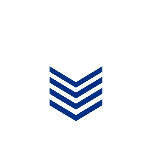 Geometric M lettermark, bold parallel vertical strokes, angled V-shaped bridges, hierarchy levels, indigo blue, minimalism, flat vector, white background, Bauhaus influence, modernist design, symmetry, clean lines, negative space, minimalist composition, abstract geometry, structural balance, graphic precision, contemporary aesthetics, visual hierarchy, simplicity and sophistication