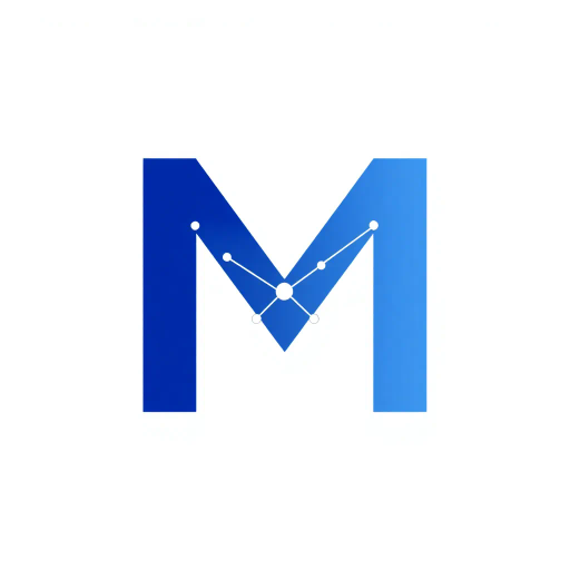 abstract design, letter M, logo, minimalism, thin branching lines, geometric symmetry, vector art, indigo gradient, white background, contemporary art, Bauhaus influence, structural composition, node connection, modern aesthetics, elegant flow, clean lines, simplicity, modular design, technological theme, minimalist elegance, visual balance, artistic ingenuity, symmetrical design, sleek lines, visual metaphor, connectivity, network tree structure, contemporary minimalism, artistic intent, smooth transitions, refined aesthetics, graphic finesse, sophisticated design, pristine aesthetics, abstract metaphors, structural hierarchy, innovative form, streamlined visual, refined artistic vision, advanced composition