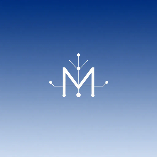 abstract design, letter M, logo, minimalism, thin branching lines, tree hierarchy, geometric symmetry, vector art, indigo gradient, white background, contemporary art, Bauhaus influence, structural composition, node connection, modern aesthetics, elegant flow, clean lines, simplicity, dynamic form, modular design, technological theme, minimalist elegance, visual balance, artistic ingenuity, vector illustration, minimalist composition, geometric shapes, parent-child relationships, network tree structure, symmetrical design, modern aesthetic, sleek lines, visual metaphor, connectivity, graphic art, clean and simple, connectivity, elegant flow, structural balance, art deco influence, visual harmony, dynamic abstraction