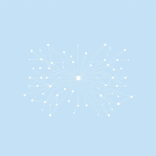 minimalist geometry, abstract forms, neural pathways, cerebral networks, information flow, Edward Tufte, Swiss design, Bauhaus influence, symmetry, subtle gradients, soft lighting, modern aesthetics, blue and white palette, clean lines, vector graphics, futuristic symbolism, digital simplicity, dynamic balance, sleek elegance, inventive visual language, contemporary design ethos, ethereal glow, conceptual iconography, Claude Monet color palette, symbolic abstraction, subdued hues, cerebral structures, algorithmic patterns, airy composition, delicate textures, whimsical essence, artistic metaphors, interconnected symbols, neural network pattern, AI mind maps, intelligence visualization, innovative design, mental landscapes, data flow, smooth textures, inventive symbology