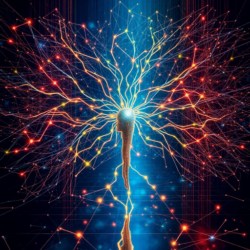 futuristic, abstract representation, AI-inspired, mind maps, intricate patterns, neural networks, vibrant colors, conceptual thinking, surrealism, algorithmic design, innovation, modern aesthetics, artistic geometry, technology fusion, dynamic movement, symbolic connectivity, visionary artwork, inspiration from Leonardo da Vinci, digital brushstrokes, ethereal glow, interconnected pathways, reflective surfaces, artistic abstraction, intellectual exploration