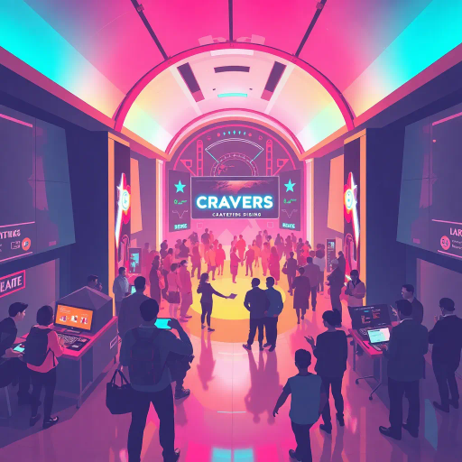 futuristic design, creators gathering, vibrant colors, dynamic shapes, interactive elements, art deco inspirations, Bauhaus geometry, neon lighting, tech influence, collaborative spirit, storytelling elements, inspiration and innovation, cutting-edge aesthetics, vivid contrasts, playful typography, creative community, digital landscapes, integration of technology, motion and fluidity, visual storytelling, modern minimalist touch, bold visual composition, expressive lines, whimsical imagery