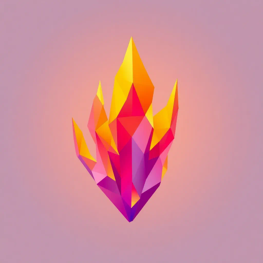 geometric flames, low poly art, vibrant hues, warm gradients, minimalist composition, angular shapes, modern aesthetic, abstract interpretation, crystalline structure, luminous intensity, dynamic movement, sharp facets, minimal detail, contemporary design, fire symbolism, energetic atmosphere, sculptural quality, simplistic textures, polygonal forms, innovative expression