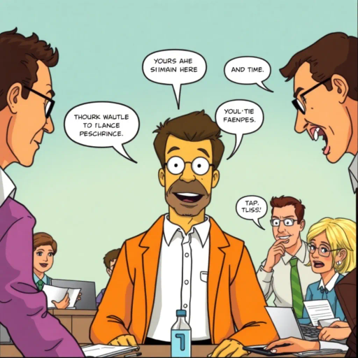 satirical humor, everyday life, workplace dynamics, vibrant colors, exaggerated expressions, quirky characters, Michael Scott, camera angles, documentary style, playful tone, American culture, ensemble cast, office environment, comedic timing, mockumentary feel, panel layout, speech bubbles, visual storytelling, relatable scenarios, improvisational flair, modern setting, emotional undertones, character development, symbolic objects