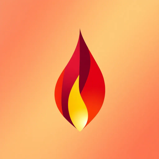 minimalistic, geometric shapes, vibrant colors, soft gradients, angular design, polygonal, abstract flame, warm palette, glowing effect, simplified forms, modern aesthetic, flat shading, contrasting hues, visual balance, dynamic composition, contemporary art, clean lines, symbolic warmth, ethereal glow, luminous intensity, stylized representation, Bauhaus influence, geometric abstraction, Kandinsky, modernist movement, radiance, vibrant energy, symphony of colors, harmonious blend, timeless elegance