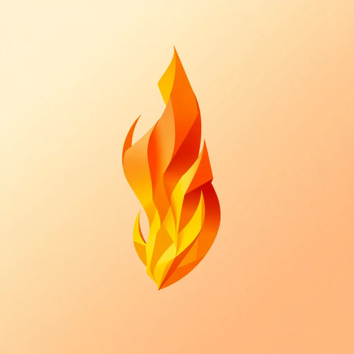 flame, geometric shapes, low polygon count, vibrant colors, warm tones, minimalist design, abstract representation, dynamic movement, digital rendering, angular forms, contemporary style, balance and symmetry, simplicity, visual harmony, stylized interpretation, artistic abstraction, modern aesthetic