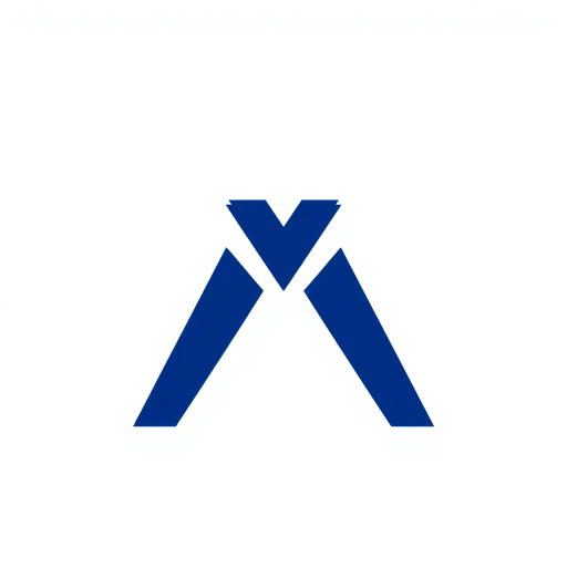 minimal M logo, perspective convergence, depth, hierarchy, solid indigo blue, geometric structure, modern tech design, flat vector, white background, Bauhaus influences, clean lines, symmetry, contemporary aesthetics, spatial innovation, futurism, precision, abstraction, innovative branding, structural elegance, sleek elegance, simplicity, visual impact, dynamic form, balanced composition, spatial depth, technological sophistication, digital futurism, modernist aesthetic, avant-garde, high-tech minimalism, innovative branding