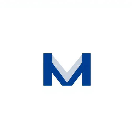 bold M logo, solid geometric letter, structured layers, subtle connector lines, indigo on white, modern minimal SaaS branding, flat vector, modernist simplicity, Bauhaus influence, clean design, minimalist aesthetics, structured composition, primary color palette, geometric precision, visual balance, negative space utilization, corporate identity, digital branding, contemporary design language, clarity in form, artistic geometry, Hans Hofmann influence, minimalist abstraction, precise symmetry, harmonious layout, sophisticated structure, sleek architecture, dynamic shape interplay, elegant form exploration