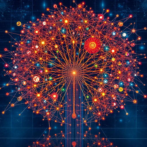 futuristic, abstract representation, AI-inspired, mind maps, intricate patterns, neural networks, vibrant colors, conceptual thinking, surrealism, algorithmic design, innovation, modern aesthetics, artistic geometry, technology fusion, dynamic movement, symbolic connectivity, visionary artwork, inspiration from Leonardo da Vinci, digital brushstrokes, ethereal glow, interconnected pathways, reflective surfaces, artistic abstraction, intellectual exploration