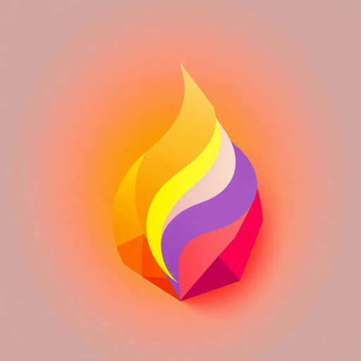 minimalistic, geometric shapes, vibrant colors, soft gradients, angular design, polygonal, abstract flame, warm palette, glowing effect, simplified forms, modern aesthetic, flat shading, contrasting hues, visual balance, dynamic composition, contemporary art, clean lines, symbolic warmth, ethereal glow, luminous intensity, stylized representation, Bauhaus influence, immersive atmosphere, delicate interplay, opalescent sheen, rhythmic geometry, balanced asymmetry, Fauvist palette, harmonic tension, kinetic energy, creative abstraction, emotive depth