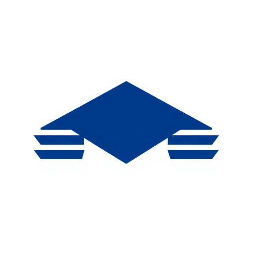 bold M logo mark, solid geometric letter, subtle thin horizontal connector lines, structured layers, indigo color palette, white background, modern, minimalism, SaaS branding, flat vector design, abstract shape, Bauhaus influence, contemporary aesthetics, clean lines, simplicity, corporate identity, negative space, elegant typography, high contrast, symbolic representation, streamlined composition, digital branding