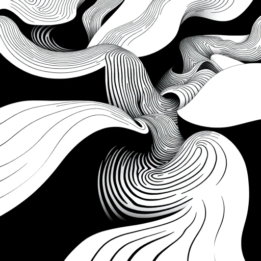 geometric shapes, intricate patterns, flowing lines, minimalist design, abstract expression, monochrome palette, dynamic movement, M.C. Escher influence, precise detailing, linear perspective, conceptual exploration, visual harmony, contour emphasis, spatial depth, surreal geometry, optical illusions, mathematical precision, avant-garde composition, Escherian landscapes, black and white contrast, intersecting lines, detailed tessellation, fluid dynamics, rhythmic patterns, visual paradox, complex symmetry, creative geometry, fine linework, subtle gradients, modern abstraction, artistic innovation, interlocking forms, infinite loops, artistic paradox, surreal complexity, Escheresque illusions, visual enigma, intricate symbology, artistic contemplation
