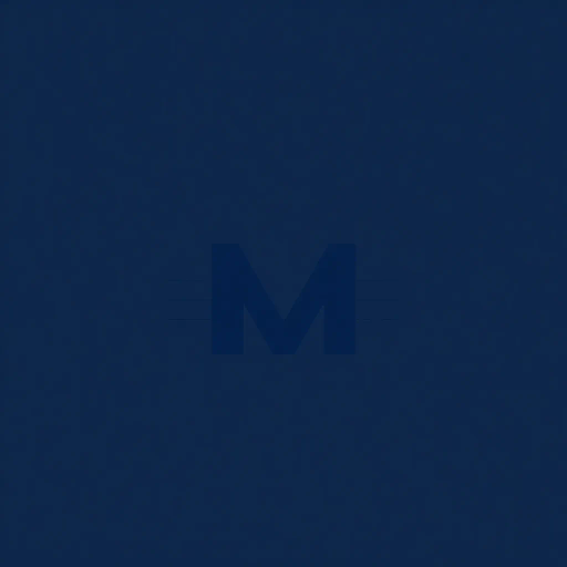 bold M logo mark, geometric letter, subtle thin horizontal connector lines, structured layers, indigo color, modern minimal design, SaaS branding, flat vector, Bauhaus influence, crisp lines, clean composition, negative space, high contrast, contemporary branding aesthetics, Helvetica-inspired, minimalist elegance, symmetrical framework, logo dynamics, balanced form, visual identity, corporate color palette