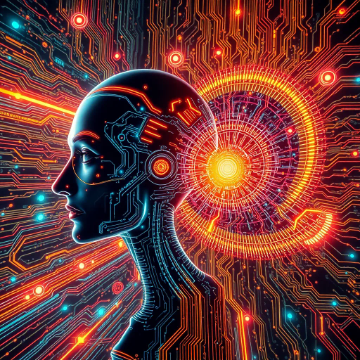 futuristic, artificial intelligence, surrealism, Salvador Dali, vibrant neon colors, intricate circuit patterns, high-tech textures, ethereal glow, dynamic movement, modern tech, virtual reality, abstract shapes, cybernetic elements, digital era, light and shadow contrast, symbiotic relationship, sci-fi aesthetics, visionary art, visual metaphors, intelligent machines, kaleidoscope effect, advanced algorithms, technological landscape