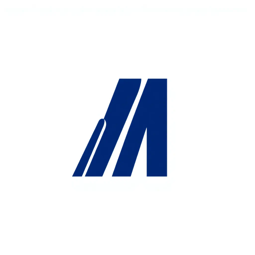 bold letter M, logo design, parallel strokes, subtly tapering, upward hierarchy, structure, solid indigo blue, clean geometric vector, white background, minimalist style, modernist design, Bauhaus influence, negative space, precision, symmetry, sleek lines, contemporary aesthetics, iconic branding, dynamic movement, visual balance, artistic clarity, abstraction, graphic design principles