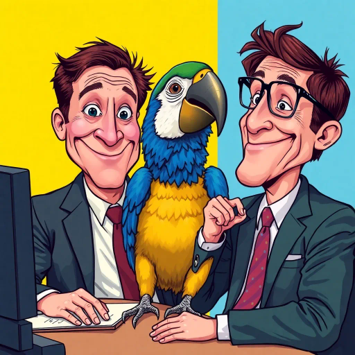 michael scott, the office, parrot, prison mike, satirical humor, caricature, vibrant colors, exaggerated expressions, bold outlines, andy warhol influence, pop culture, whimsical, detailed costuming, comedic mischief, character dynamics, vibrant backgrounds, humorous composition, parody art, narrative storytelling, pop art, visual satire, modern workplace, eccentric personalities
