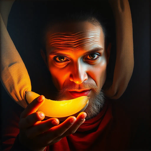 hyper-realism, meticulous detail, vibrant lighting, rich textures, capturing the essence of reality, dynamic composition, chiaroscuro, hyper-detailed forms, inspired by Juan Sanchez Cotan, Rembrandt lighting, natural colors, lifelike representation, intimate perspective, evocative atmosphere, precise brushwork, contemporary realism, emotional depth, soft focus, cultural narrative, timeless expression