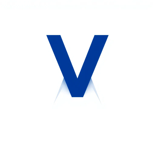 minimal M logo, two vertical strokes, perspective convergence, depth, hierarchy, solid indigo blue, geometric structure, modern tech design, flat vector illustration, clean lines, white background, contemporary aesthetics, precision, symmetry, balance, futuristic approach, sleek elegance, simplicity, innovation, dynamic form, visual impact