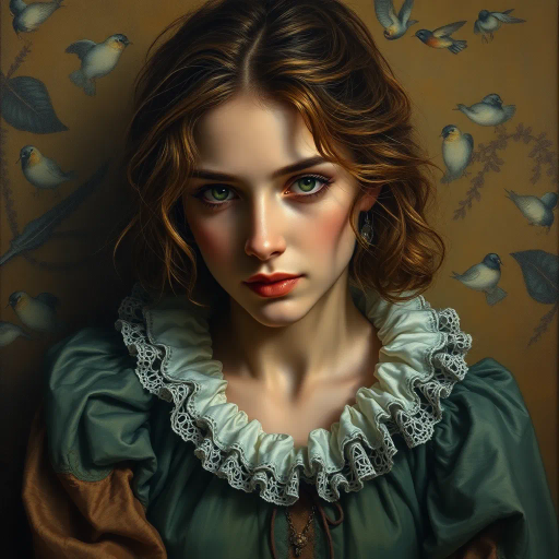 hyperrealistic, vivid colors, chiaroscuro lighting, intricate textures, classical realism, emotional depth, dramatic composition, rich detail, lifelike representation, Rembrandt influence, dynamic range, oil painting techniques, Vermeer inspiration, ethereal atmosphere, depth of field, intricate backgrounds, light and shadow interplay, tangible surfaces, 17th-century painting nostalgia, harmonic balance, nuanced shading, immersive perspective, timeless quality