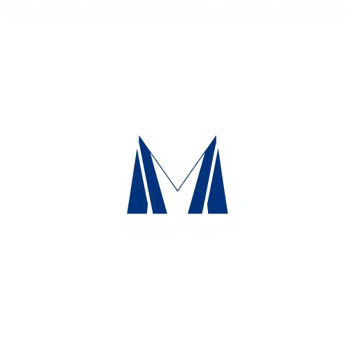 ultra minimal M logo, bold angled strokes, geometric design, clean vector form, solid indigo, #3D63DD, pure letterform, simplicity, modernism, stark contrast, abstraction, precision, clarity, Bauhaus influence, minimalism, white background, negative space, symmetry, balance, monochrome palette, contemporary aesthetic, art deco hints, digital vector art, sharp edges, sleek design, graphic elements, typographic exploration