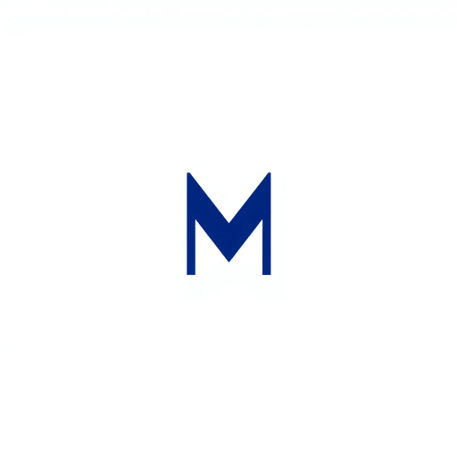 bold M logo mark, solid geometric letter, structured layers, subtle connector lines, indigo on white, modern minimal SaaS branding, flat vector, modernist simplicity, Bauhaus influence, clean design, minimalist aesthetics, structured composition, primary color palette, geometric precision, visual balance, negative space utilization, corporate identity, digital branding, contemporary design language, clarity in form, artistic geometry, minimalist abstraction, precise symmetry, harmonious layout, sophisticated structure, sleek architecture, dynamic shape interplay, elegant form exploration, Hans Hofmann influence, geometric precision, visual balance, negative space utilization, corporate identity, digital branding, contemporary design language, clarity in form