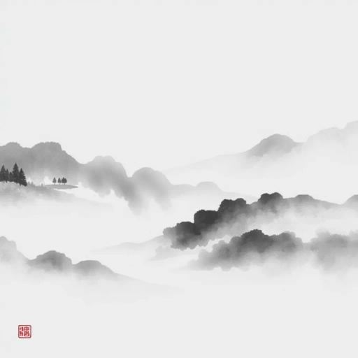 traditional chinese ink wash, minimalistic elegance, serene landscapes, Liu Shou-Kwan, soft gradients, flowing brushwork, monochrome palette, delicate textures, introspective mood, atmospheric depth, ancient Chinese heritage, meditative visuals, harmonious balance, elegant simplicity, cultural symbolism, elegant calligraphy, ethereal mists, timeless beauty, spiritual journey, intricate line quality, profound serenity, tranquil tone, classical composition, restrained palette, intrinsic harmony, digital landscape, modern interpretation, artistic refinement, spiritual reflection, dynamic fluidity