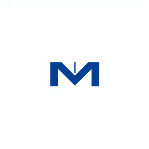 minimal logo design, bold letter M, solid geometric shape, V-shaped connectors, branching structure, hierarchy symbolism, indigo blue, flat vector illustration, modern design, SaaS company branding, clean aesthetic, negative space, white background, contemporary style, minimalist approach, elegant simplicity, sleek representation, abstraction, corporate identity, stylish visuals, dynamic form, visual harmony, balanced composition
