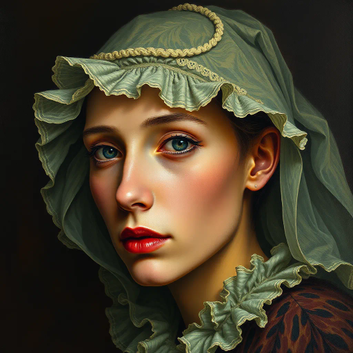 hyperrealistic, vivid colors, chiaroscuro lighting, intricate textures, classical realism, emotional depth, dramatic composition, rich detail, lifelike representation, Rembrandt influence, dynamic range, oil painting techniques, Vermeer inspiration, ethereal atmosphere, depth of field, intricate backgrounds, light and shadow interplay, tangible surfaces, 17th-century painting nostalgia, harmonic balance, nuanced shading, immersive perspective, timeless quality