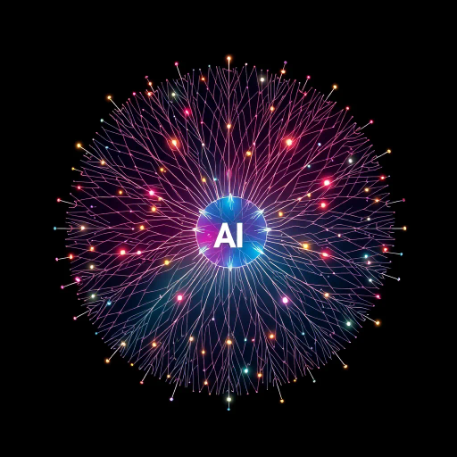 ai mind maps, logo design, neural networks, futurism, abstract geometry, Bauhaus influences, minimalist lines, vibrant color palette, surreal connections, intricate patterns, cognitive landscapes, visual metaphor, data visualization, interconnected ideas, luminous effect, modern aesthetics, dynamic flow, conceptual representation, radial symmetry, technological essence, hyper-detailed, artistic intelligence