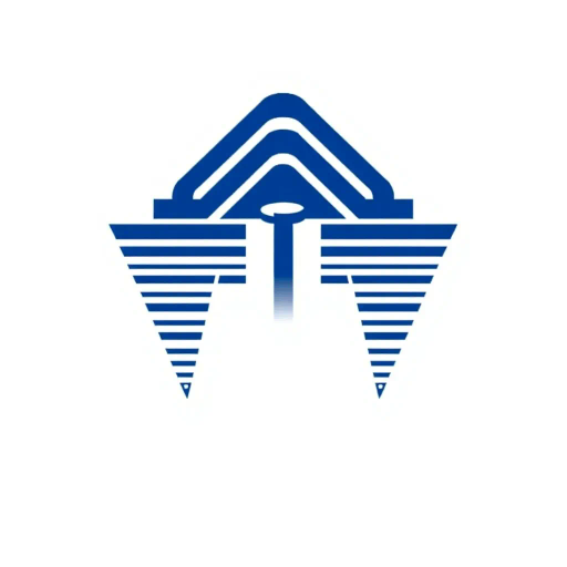 bold letter M, parallel strokes, tapering structure, upward hierarchy, indigo blue, geometric precision, vector design, minimalist aesthetic, structural elegance, balance and symmetry, clean composition, white background, modernist influences, Bauhaus geometry, minimal lines, disciplined form, artistic clarity, digital aesthetics, abstract simplicity, refined craftsmanship, serene atmosphere, visual harmony, contemporary design, innovative geometry, sleek contours, Bauhaus-inspired symmetry