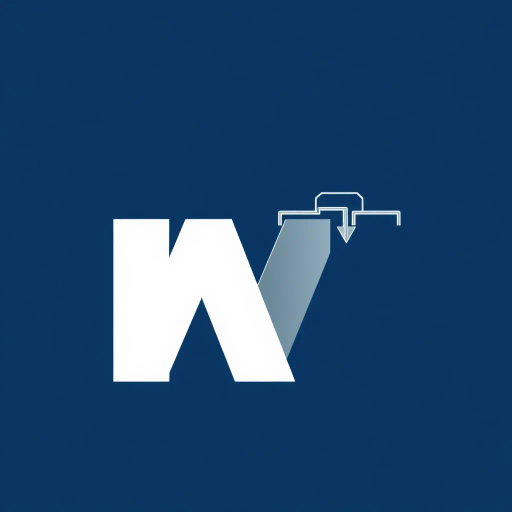 minimalism, bold letter M, geometric abstraction, solid form, small V-shaped connectors, branching tree structure, hierarchies, indigo blue, flat vector design, clean modern aesthetic, SaaS branding, white background, Bauhaus influence, contemporary graphic design, clean lines, precision, balance and symmetry, corporate identity, abstract symbolism, visual clarity