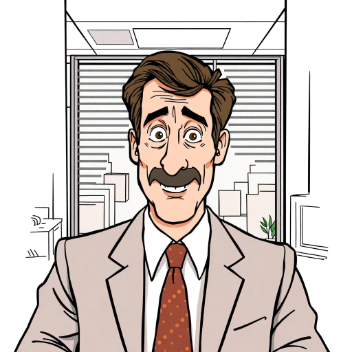 Michael Scott, The Office, television character, cubist influence, geometric shapes, humorous expression, bold outlines, abstract composition, modern office setting, muted color palette, fine line work, playful mood, 21st-century television, intricate details, satirical presentation, vibrant energy, cultural iconography, Steve Carell, eccentric boss, workplace comedy, interlocking forms, pop culture reference, contemporary art influence, visual comedy, layered textures