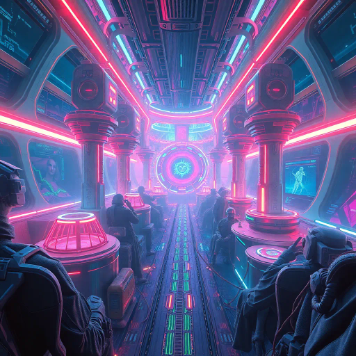 virtual reality, futuristic landscapes, immersive experience, neon glow, cyberpunk aesthetic, digital environments, surreal architecture, dynamic interaction, technological wonder, vibrant hues, cutting-edge innovation, sci-fi elements, interactive storytelling, holographic displays, hyper-realistic renderings, digital illusions, matrix influence, virtual exploration, conceptual spaces, ethereal atmospheres