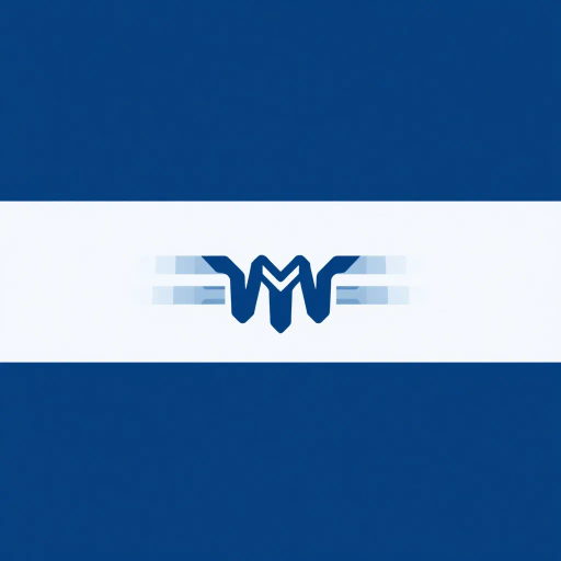 minimalist logo, M shape, perspective convergence, depth, hierarchy, solid indigo blue, geometric forms, modern technology, flat vector style, clean lines, white background, futuristic design, simplicity, branding, corporate identity, contemporary aesthetics, precision, abstract representation, sleek design, two-dimensional perspective, structured composition, subtle gradients, balance and symmetry, high contrast, visual symbolism, artistic intent