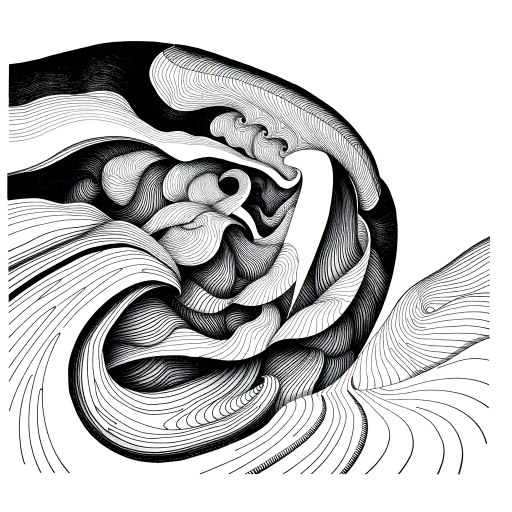 geometric shapes, intricate patterns, flowing lines, minimalist design, abstract expression, monochrome palette, dynamic movement, M.C. Escher, precise detailing, linear perspective, visual harmony, spatial depth, surreal geometry, optical illusions, mathematical precision, avant-garde composition, Escherian landscapes, pen and ink medium, black and white contrast, intersecting lines, detailed tessellation, fluid dynamics, rhythmic patterns, visual paradox, surreal elements, complex symmetry, creative geometry, fine linework, subtle gradients, modern abstraction, infinite loops, artistic paradox