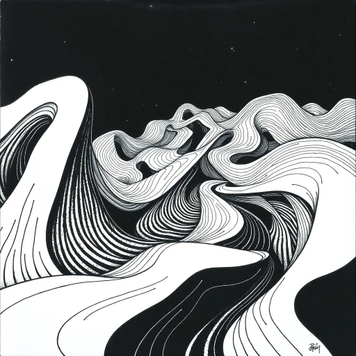 geometric shapes, intricate patterns, flowing lines, minimalist design, abstract expression, monochrome palette, dynamic movement, M.C. Escher influence, precise detailing, linear perspective, conceptual exploration, visual harmony, contour emphasis, spatial depth, surreal geometry, optical illusion, mathematical precision, avant-garde composition, Escherian landscapes, abstract forms, pen and ink medium, black and white contrast, intersecting lines, detailed tessellation, spatial interaction, fluid dynamics, rhythmic patterns, visual paradox, creative geometry, fine linework, modern abstraction, artistic innovation, interlocking forms, infinite loops, artistic paradox