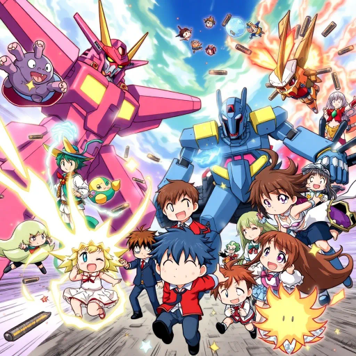 vibrant colors, dynamic movement, Japanese animation, manga, expressive characters, cel shading, fantastical worlds, action-packed scenes, emotional storytelling, whimsical art style, exaggerated features, kawaii aesthetic, magical powers, mecha, chibi characters, otaku culture, cosplay, giant robots, moe, kemonomimi, school settings, supernatural creatures, epic battles, intricate character designs, unique hairstyles, comedic moments, friendship, romance, coming-of-age stories, iconic visual tropes, Hayao Miyazaki, Studio Ghibli, Akira Toriyama, cyberpunk influences, dystopian landscapes, mythical creatures, high contrast, bold lines, surrealism, cultural symbolism, ethereal mood, imaginative storytelling